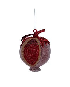 Gisela Graham Red Pomegranate Glass Tree Decoration